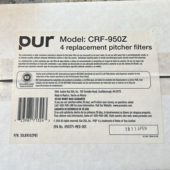 4 pk PUR CRF-950Z pitcher Filters - NIB - Picture 3 of 5